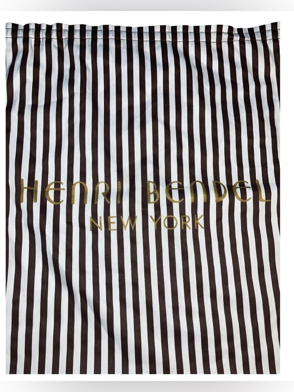 henri bendel Brown and White Striped Logo Dust Bag - Picture 2 of 6